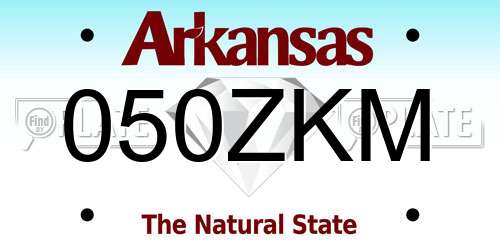 050ZKM Arkansas License Plate