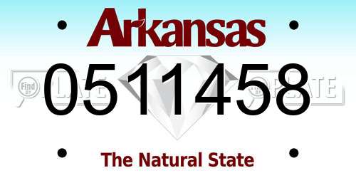 0511458 Arkansas License Plate