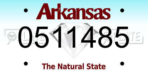 0511485 Arkansas License Plate