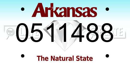 0511488 Arkansas License Plate