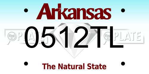 0512TL Arkansas License Plate