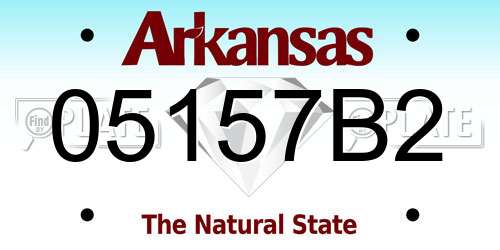 05157B2 Arkansas License Plate