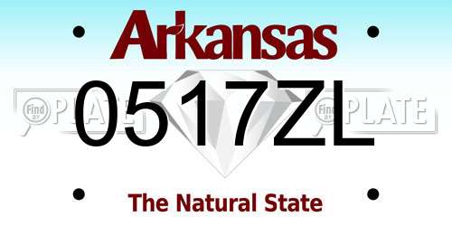 0517ZL Arkansas License Plate