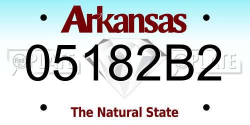 05182B2 Arkansas License Plate
