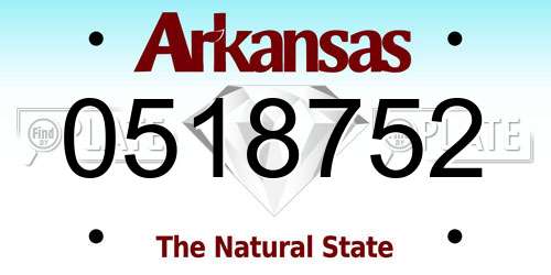 0518752 Arkansas License Plate
