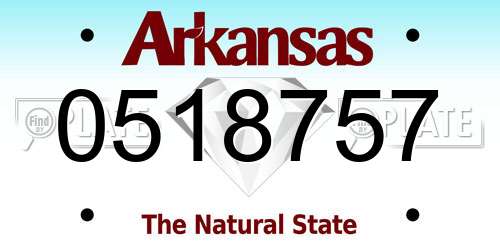 0518757 Arkansas License Plate