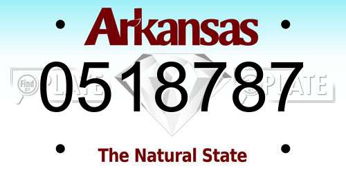0518787 Arkansas License Plate