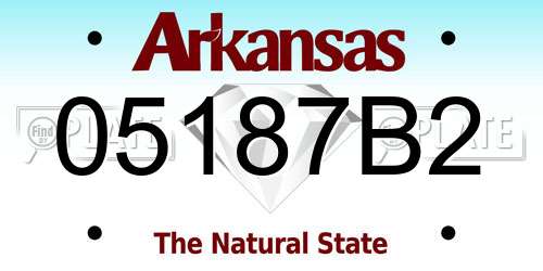 05187B2 Arkansas License Plate