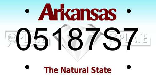 05187S7 Arkansas License Plate