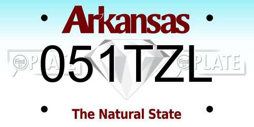 051TZL Arkansas License Plate