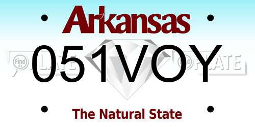051VOY Arkansas License Plate