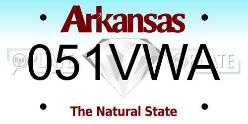 051VWA Arkansas License Plate