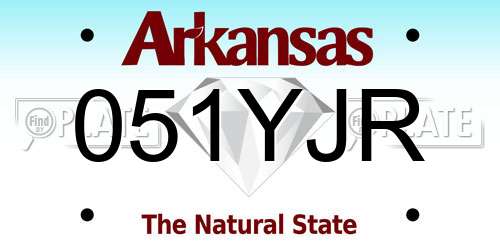 051YJR Arkansas License Plate