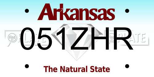 051ZHR Arkansas License Plate