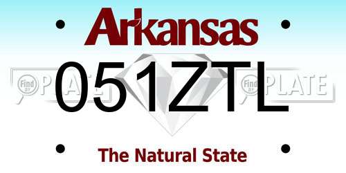 051ZTL Arkansas License Plate