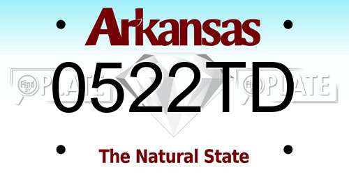 0522TD Arkansas License Plate