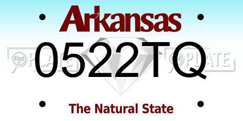 0522TQ Arkansas License Plate