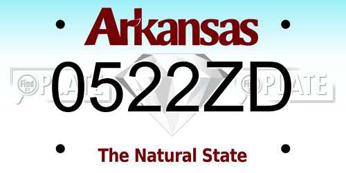 0522ZD Arkansas License Plate
