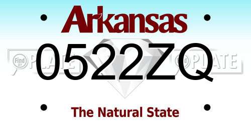 0522ZQ Arkansas License Plate