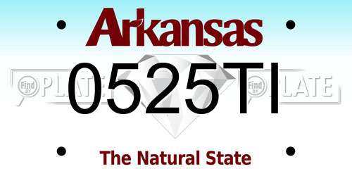 0525TI Arkansas License Plate