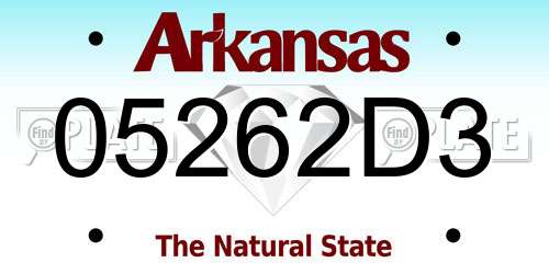 05262D3 Arkansas License Plate