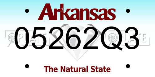 05262Q3 Arkansas License Plate