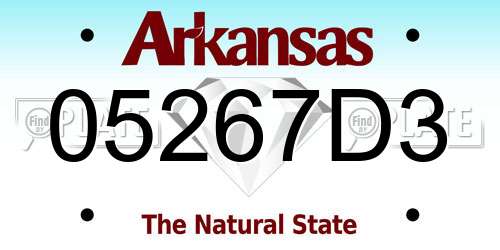 05267D3 Arkansas License Plate