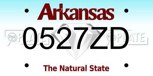 0527ZD Arkansas License Plate