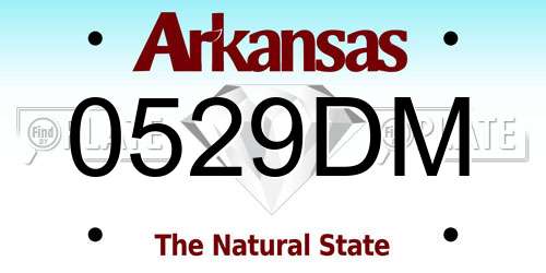 0529DM Arkansas License Plate