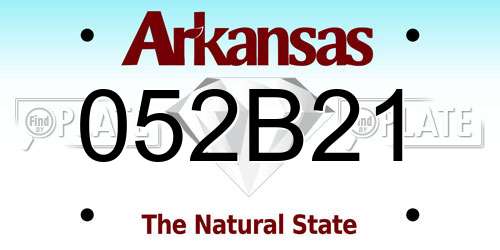 052B21 Arkansas License Plate