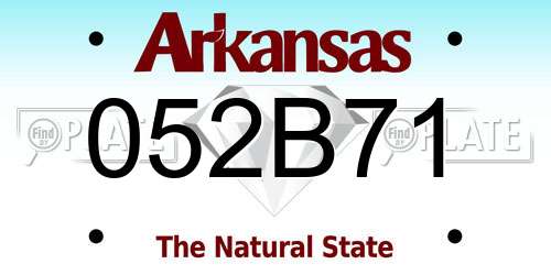 052B71 Arkansas License Plate