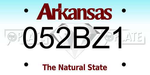 052BZ1 Arkansas License Plate