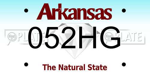 052HG Arkansas License Plate