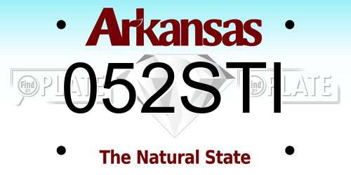 052STI Arkansas License Plate