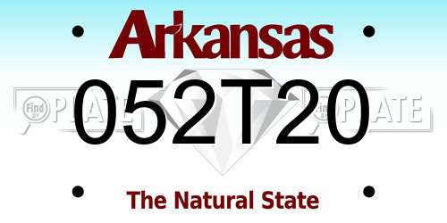 052T20 Arkansas License Plate