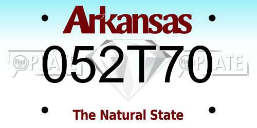 052T70 Arkansas License Plate