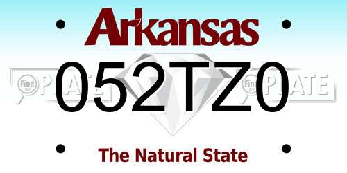 052TZ0 Arkansas License Plate