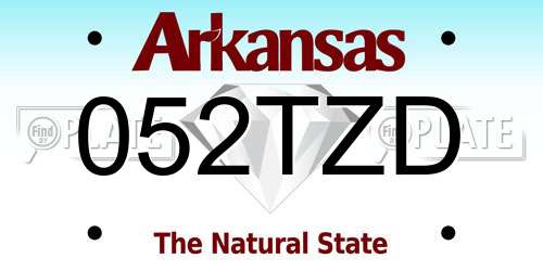 052TZD Arkansas License Plate