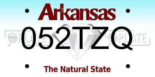 052TZQ Arkansas License Plate