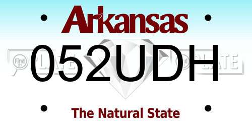 052UDH Arkansas License Plate