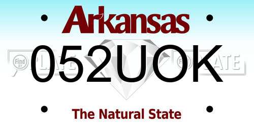 052UOK Arkansas License Plate