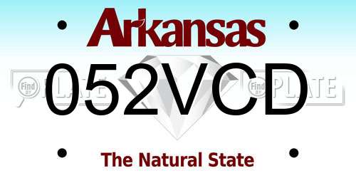 052VCD Arkansas License Plate