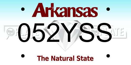 052YSS Arkansas License Plate