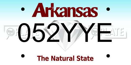052YYE Arkansas License Plate