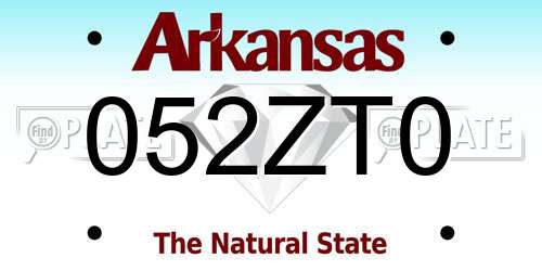 052ZT0 Arkansas License Plate