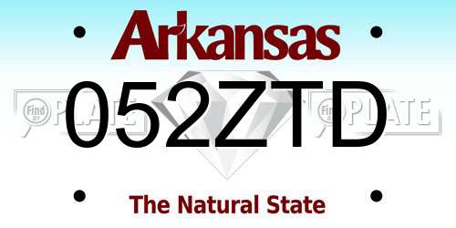 052ZTD Arkansas License Plate