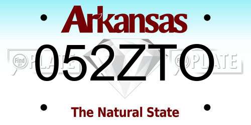 052ZTO Arkansas License Plate