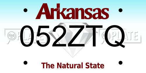 052ZTQ Arkansas License Plate