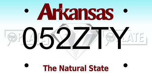 052ZTY Arkansas License Plate