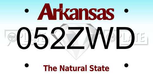 052ZWD Arkansas License Plate